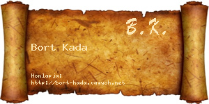 Bort Kada névjegykártya